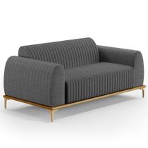 Sofá 180cm 3 Lugares Base Gold Molino D06 Linho C-416 Cinza Escuro - Mpozenato