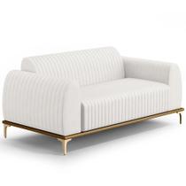 Sofá 180cm 3 Lugares Base Gold Molino D06 PU C-12 Branco - Mpozenato Sofá 180cm 3 Lugares Base Gold Molino D06 PU C-12 Branco - Mpozenato