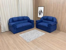Sofá 2 e 3 Lugares Azul 410 Corsa Sofá 2 e 3 Lugares Azul 410 Corsa