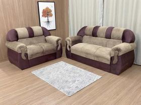 Sofá 2 e 3 Lugares Bege com Cobre 602/903 Corsa