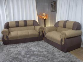 Sofá 2 e 3 Lugares Bege com Marrom 607/603 Corsa