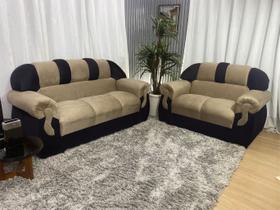 Sofá 2 e 3 Lugares Bege com Preto 607/601 Corsa