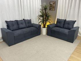 Sofá 2 e 3 Lugares Cinza Chumbo 606 Porto Sofá 2 e 3 Lugares Cinza Chumbo 606 Porto