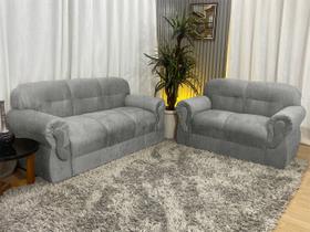 Sofá 2 e 3 Lugares Cinza Linho 800 Viena