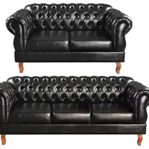 Sofá 2 e 3 Lugares Duquesa Decoração Sala Recepção Retrô