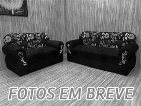 Sofá 2 e 3 Lugares Floral Cinza 70 Viena