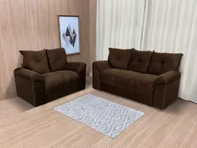 Sofá 2 e 3 Lugares Marrom Escuro 503 Chile Sofá 2 e 3 Lugares Marrom Escuro 503 Chile