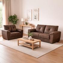 Sofá 2 e 3 Lugares Rincão Fiesta Suede Marrom, 174 cm