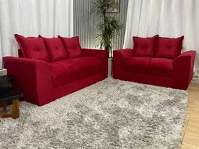 Sofá 2 e 3 Lugares Vermelho 608 Porto Sofá 2 e 3 Lugares Vermelho 608 Porto