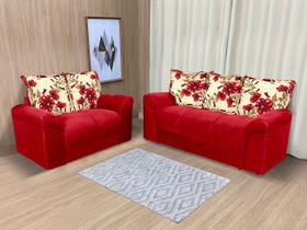 Sofá 2 e 3 Lugares Vermelho/Floral 608/25 Chile