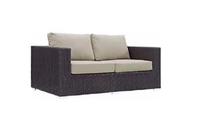 Sofá 2 Lug. Em Fibra Sintética E Alumínio Para Area Externa