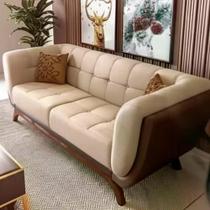 Sofá 2 Lug Peônia Living material sintético Caramelo Base Em Madeira Larbelle Móveis Sofá 2 Lug Peônia Living material sintético Caramelo Base Em Madeira Larbelle Móveis