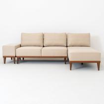 Sofá 2 Lugares 1 Chaise e 1 Puff Boreal CabeCasa MadeiraOriginals Sofá 2 Lugares 1 Chaise e 1 Puff Boreal CabeCasa MadeiraOriginals