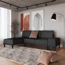 Sofá 2 Lugares 1 Chaise e 1 Puff Boreal CabeCasa MadeiraOriginals