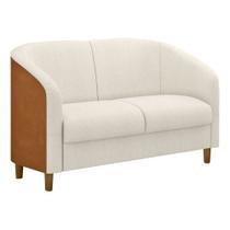 Sofá 2 Lugares 120cm Dolar material sintético Caramelo Boucle Suave Off White - Sallar Home Sofá 2 Lugares 120cm Dolar material sintético Caramelo Boucle Suave Off White - Sallar Home