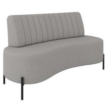 Sofá 2 Lugares 135cm Pés Aço Preto Tamar K04 Linho Cinza - Mpozenato