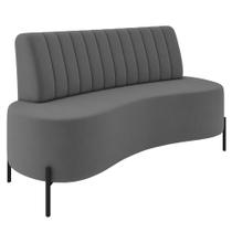 Sofá 2 Lugares 135cm Pés Aço Preto Tamar K04 Veludo Grafite - Mpozenato