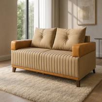 Sofá 2 Lugares 140cm Linho Aveludado Sienna