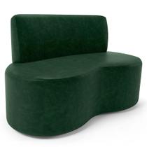 Sofá 2 Lugares 140cm Orgânico Para Sala de Estar Living Larissa L02 material sintético Verde Lyam Decor Sofá 2 Lugares 140cm Orgânico Para Sala de Estar Living Larissa L02 material sintético Verde Lyam Decor