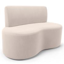 Sofá 2 Lugares 140cm Orgânico Para Sala de Estar Living Larissa L02 Suede Bege Lyam Decor Sofá 2 Lugares 140cm Orgânico Para Sala de Estar Living Larissa L02 Suede Bege Lyam Decor