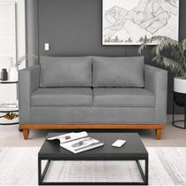 Sofá 2 Lugares 140cm Suede Esper Cinza