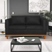 Sofá 2 Lugares 140cm Suede Esper Preto