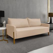 Sofá 2 Lugares 1,40m Linho Bege Clean Moderno Recepção Consultório - LV Sofá 2 Lugares 1,40m Linho Bege Clean Moderno Recepção Consultório - LV