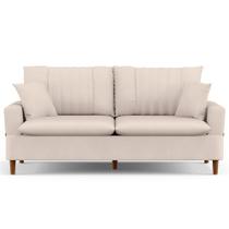 Sofá 2 Lugares 160cm com Almofadas Veras D05 Suede Bege Claro - Mpozenato