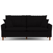 Sofá 2 Lugares 160cm com Almofadas Veras D05 Suede Preto - Mpozenato