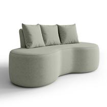 Sofá 2 Lugares 160cm Orgânico Viana B10 Bouclê Menta - Mpozenato