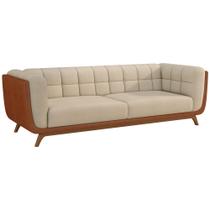 Sofá 2 Lugares 180cm Coin material sintético Caramelo Bouclê Suave Off White - Sallar Home Sofá 2 Lugares 180cm Coin material sintético Caramelo Bouclê Suave Off White - Sallar Home