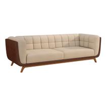 Sofá 2 Lugares 200cm Coin material sintético Marrom Bouclê Suave Off White - Sallar Home Sofá 2 Lugares 200cm Coin material sintético Marrom Bouclê Suave Off White - Sallar Home