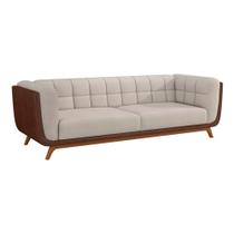 Sofá 2 Lugares 200cm Coin material sintético Marrom Linho Off White - Sallar Home Sofá 2 Lugares 200cm Coin material sintético Marrom Linho Off White - Sallar Home