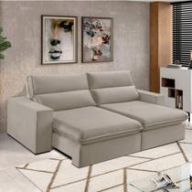 Sofá 2 Lugares 230cm Retrátil e Reclinável Free Veludo Bege
