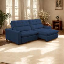 Sofá 2 Lugares 2,40m Retrátil Reclinável Veludo Andreia LansofBr