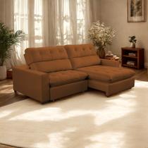 Sofá 2 Lugares 2,50m Retrátil Reclinável Veludo Andreia LansofBr