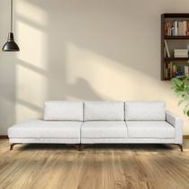 Sofa 2 Lugares 337Cm Com Chaise Pes Em Imbuia Veludo Sofa 2 Lugares 337Cm Com Chaise Pes Em Imbuia Veludo