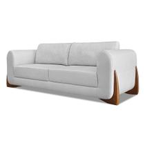 Sofá 2 Lugares Base de Madeira Clarissa 180 cm Linho S04 - D'Rossi