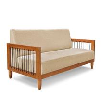 Sofá 2 Lugares Base de Madeira Mariana 160 cm Linho Dourado S04 - D'Rossi