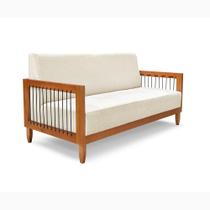 Sofá 2 Lugares Base de Madeira Mariana 160 cm Linho S04 - D'Rossi