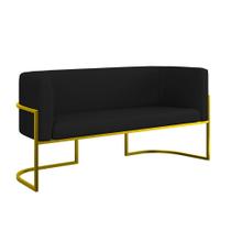 Sofá 2 Lugares Base Metal Dourada Reforçada Recepção material sintético Sofá 2 Lugares Base Metal Dourada Reforçada Recepção material sintético