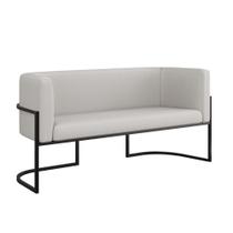 Sofá 2 Lugares Base Metal Preta Reforçada Recepção material sintético