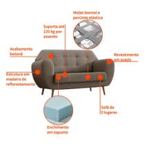 Sofá 2 Lugares Beegees Suede Bege