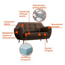 Sofá 2 Lugares Beegees Suede Marrom