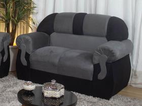 Sofá 2 Lugares Cinza com Preto 605/601 Corsa Sofá 2 Lugares Cinza com Preto 605/601 Corsa