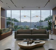 Sofá 2 Lugares Cinza Living Contemporâneo