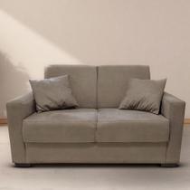 Sofá 2 Lugares Com Almofadas Gabrielly Suede Bege Escuro Sofá 2 Lugares Com Almofadas Gabrielly Suede Bege Escuro