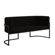 Sofá 2 Lugares Com Base De Metal Preto Reforçada Preto