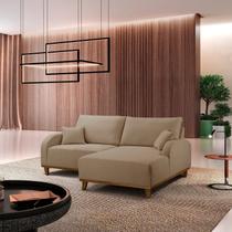 Sofá 2 Lugares com Chaise Lado Direito 185cm em Linho Mercúrio