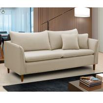Sofá 2 lugares Compacto Kassia 1,64m Bege Recepção Sala de Estar LansofBR